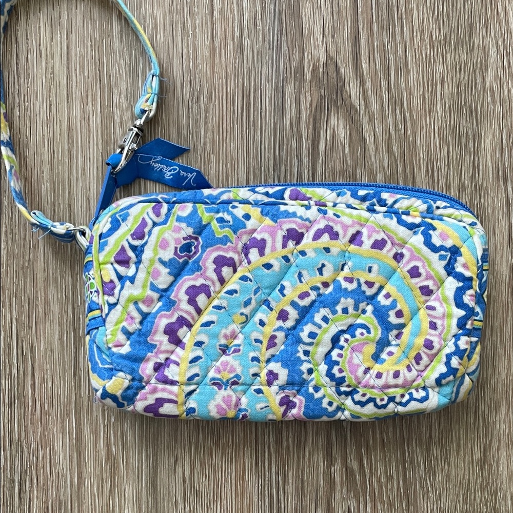 Vera Bradley Blue and Purple Paisley Wristlet